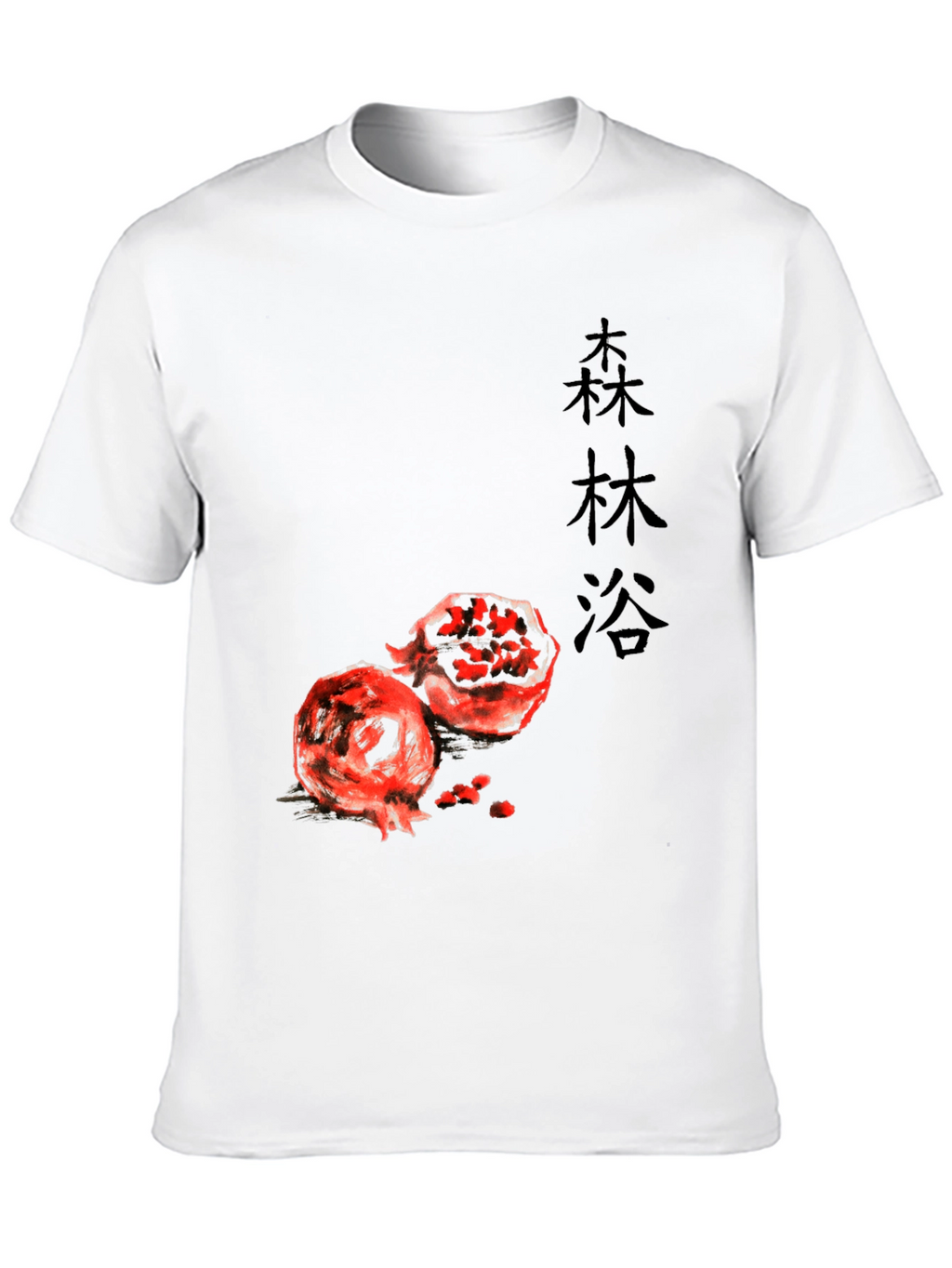 Pomegranate Graphic Print Black T-Shirt
