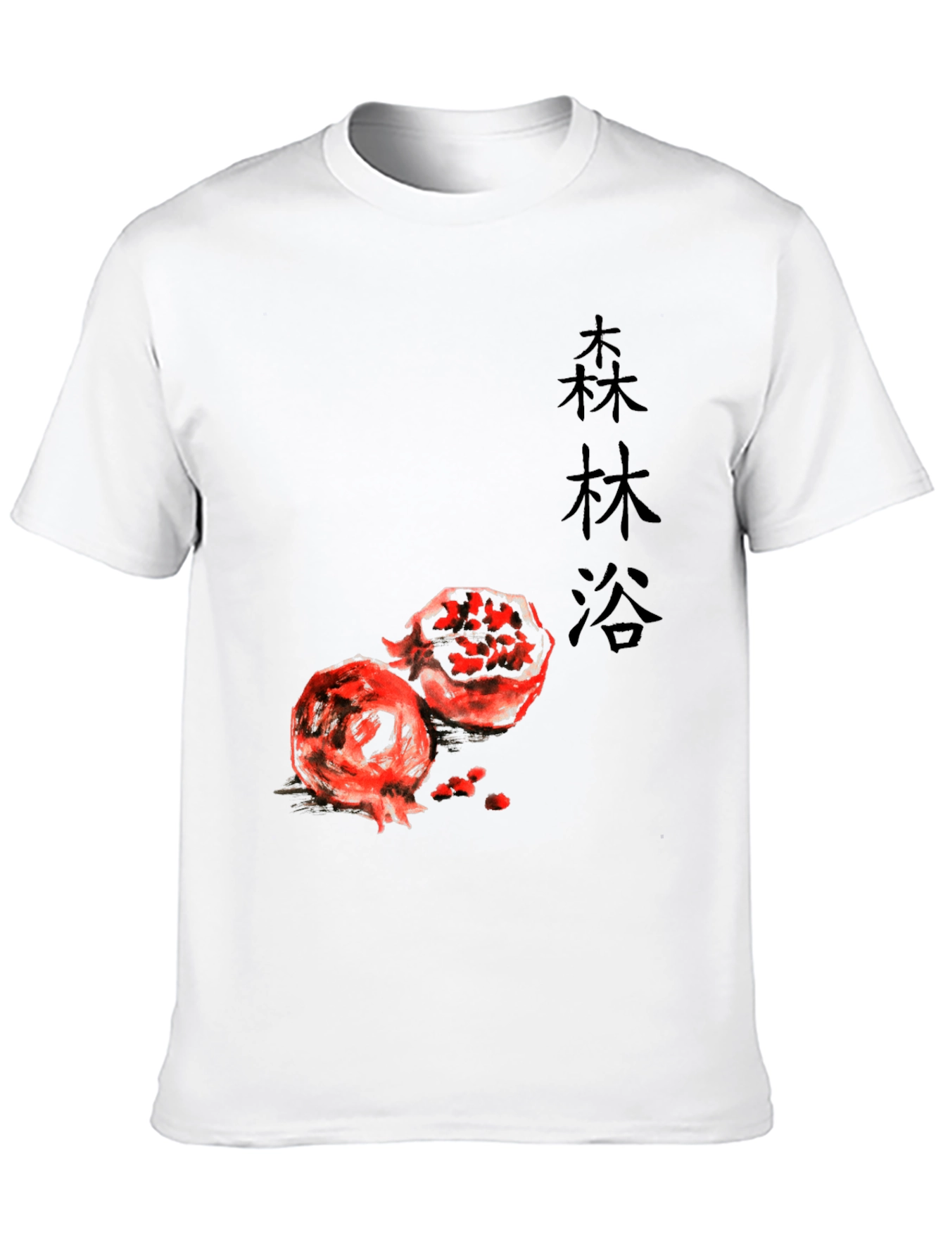 Pomegranate Graphic Print Black T-Shirt