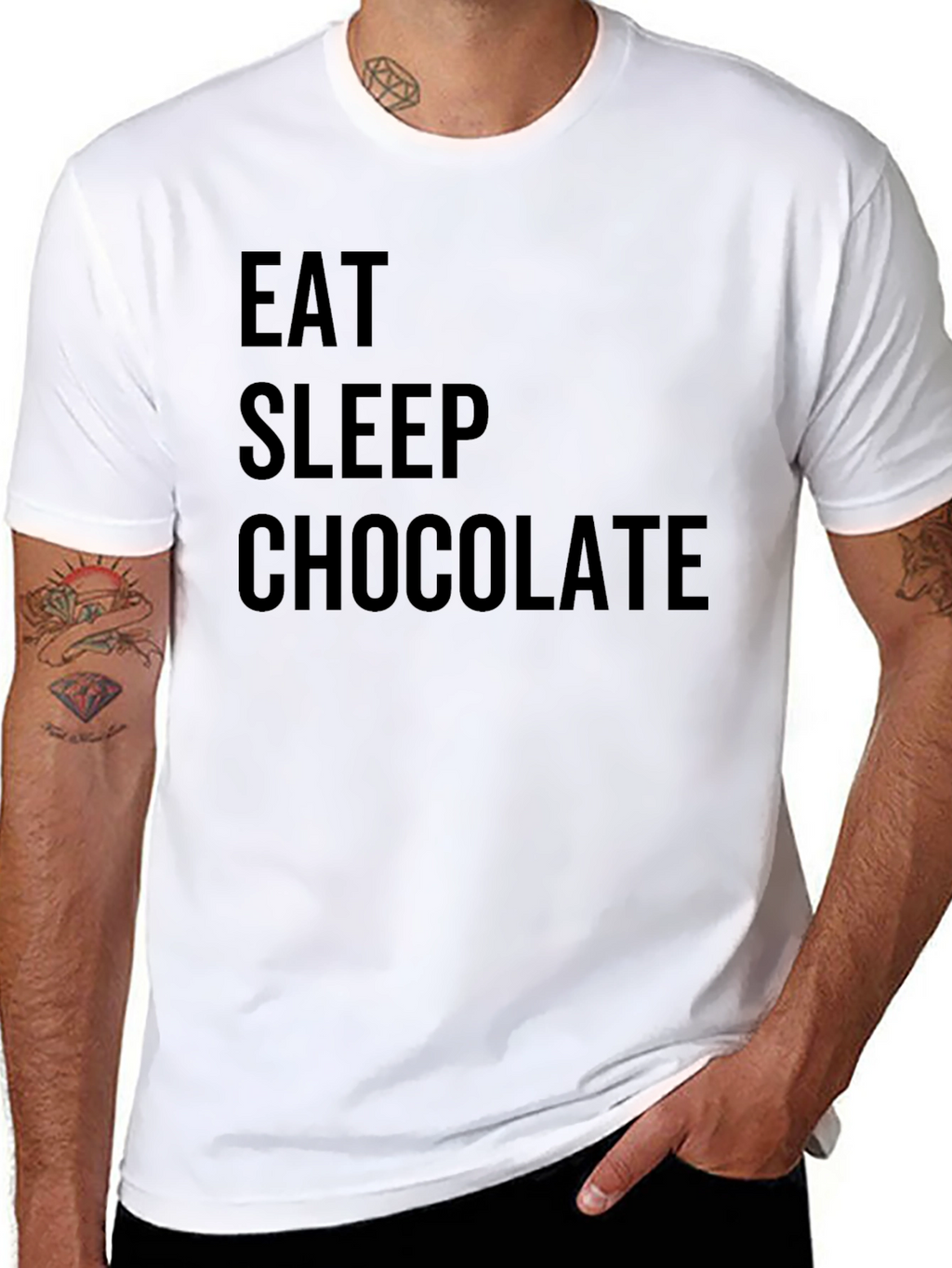 Eat Sleep Chocolate Black T-Shirt