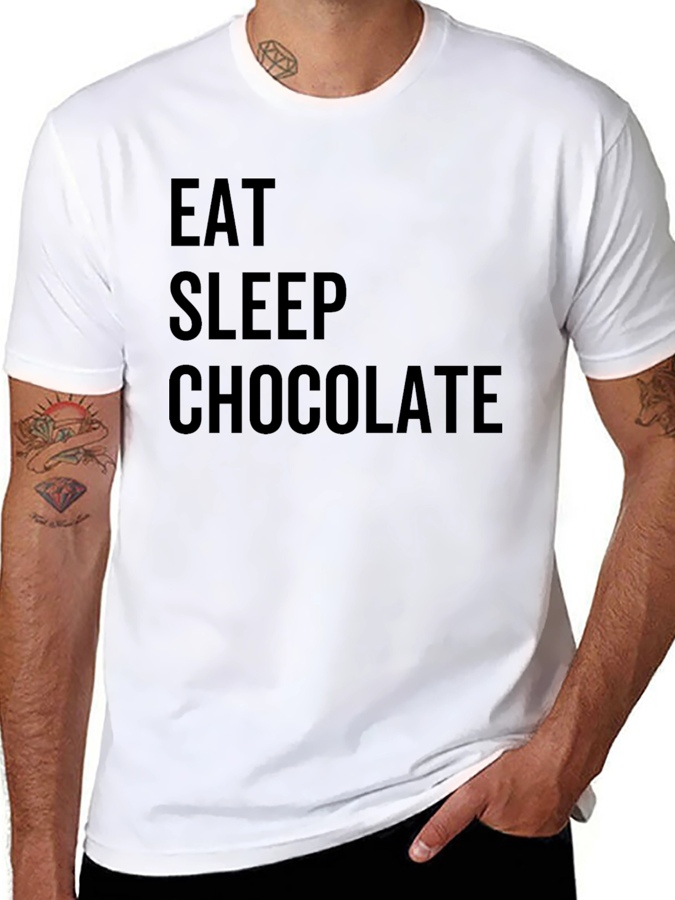 Eat Sleep Chocolate Black T-Shirt