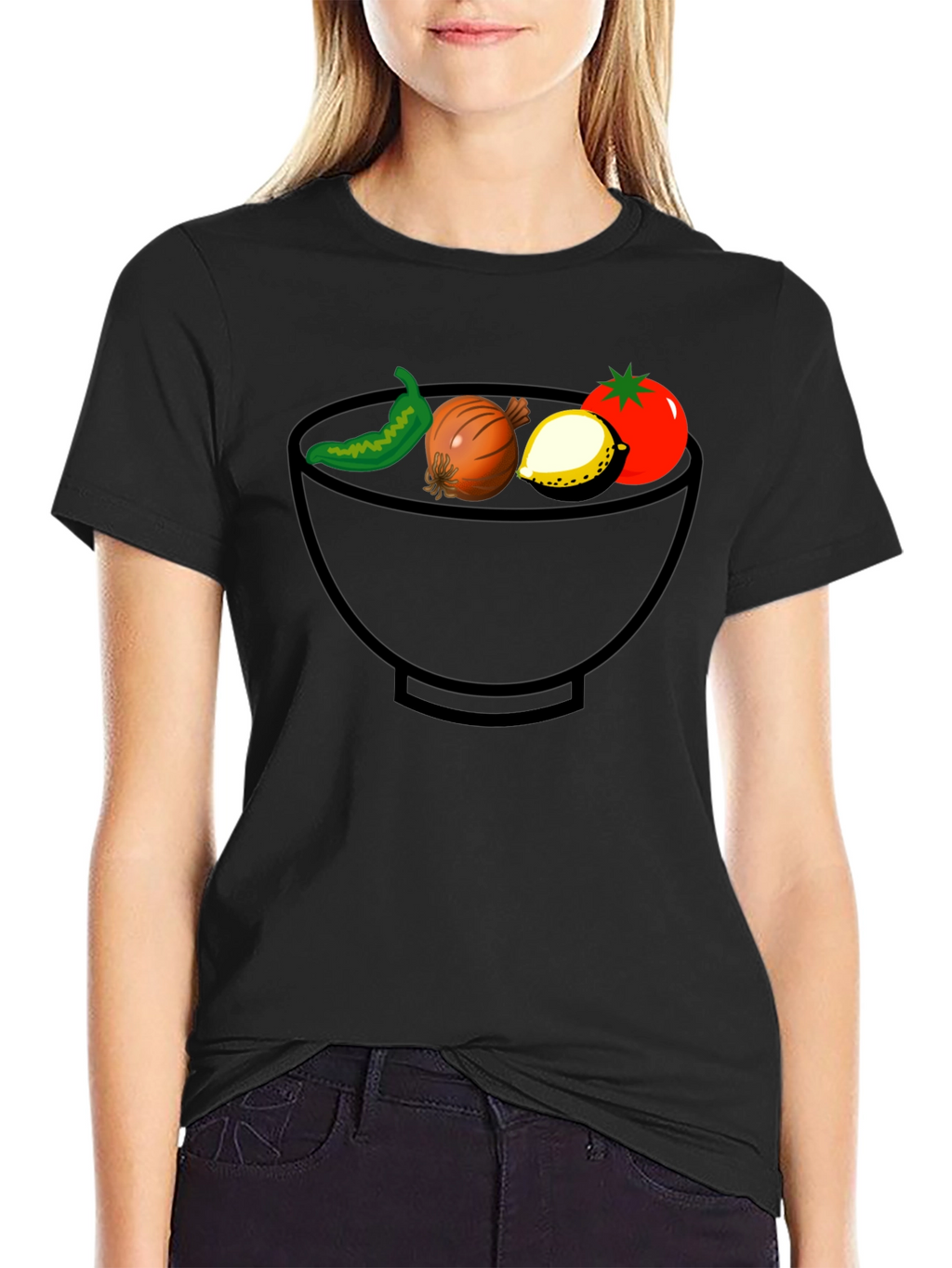 Veggie Bowl Graphic Tee - Unisex Black T-Shirt