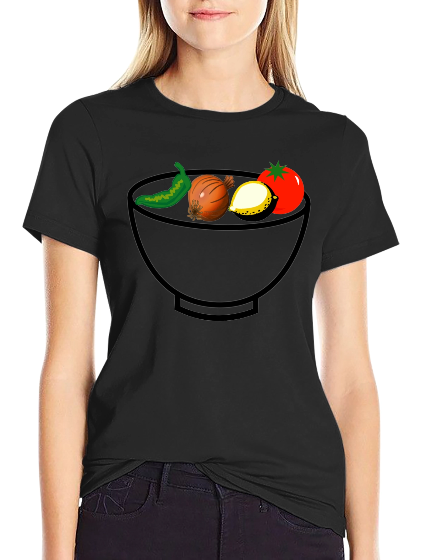 Veggie Bowl Graphic Tee - Unisex Black T-Shirt