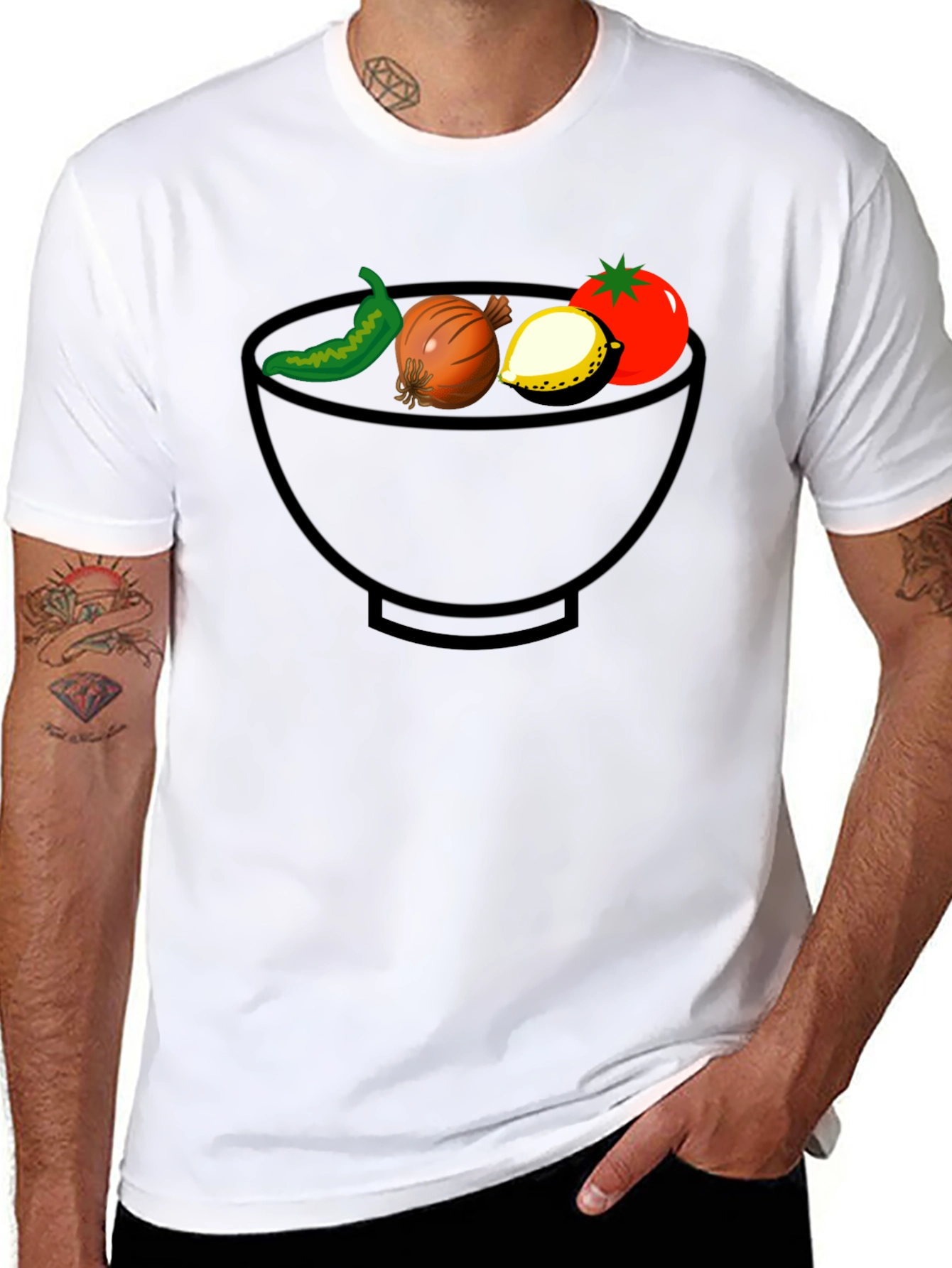Veggie Bowl Graphic Tee - Unisex Black T-Shirt