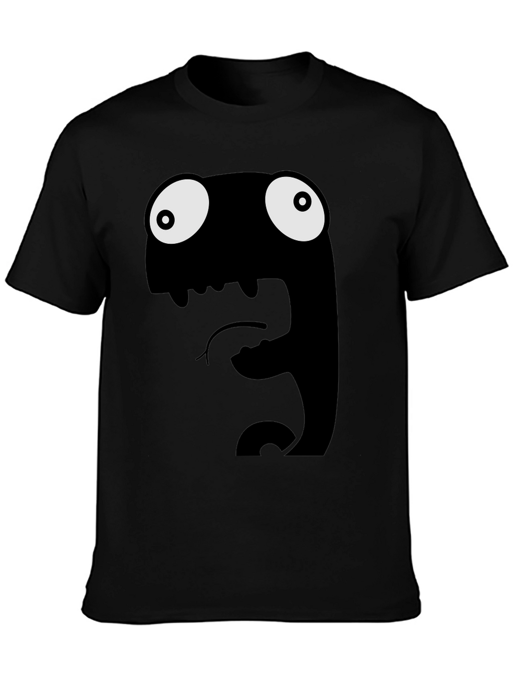 Funny Monster Graphic Black T-Shirt
