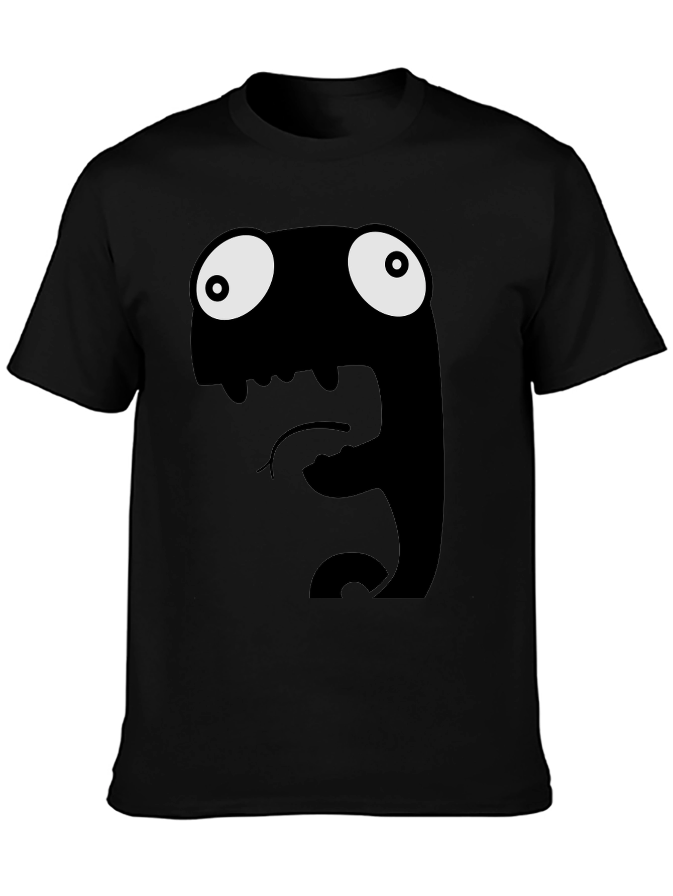 Funny Monster Graphic Black T-Shirt
