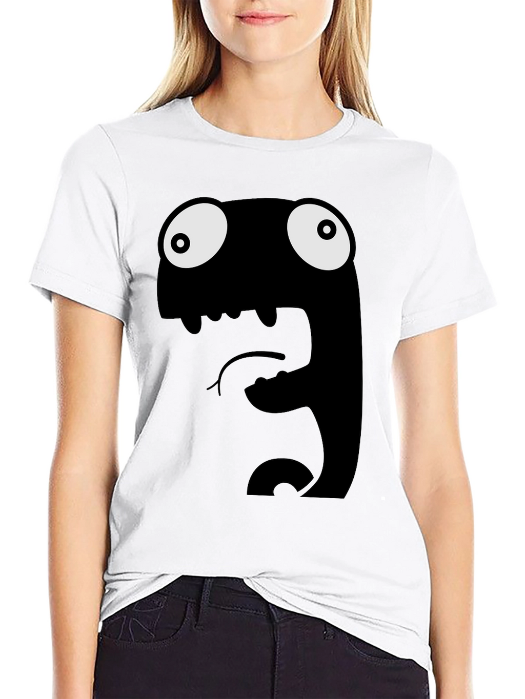 Funny Monster Graphic Black T-Shirt
