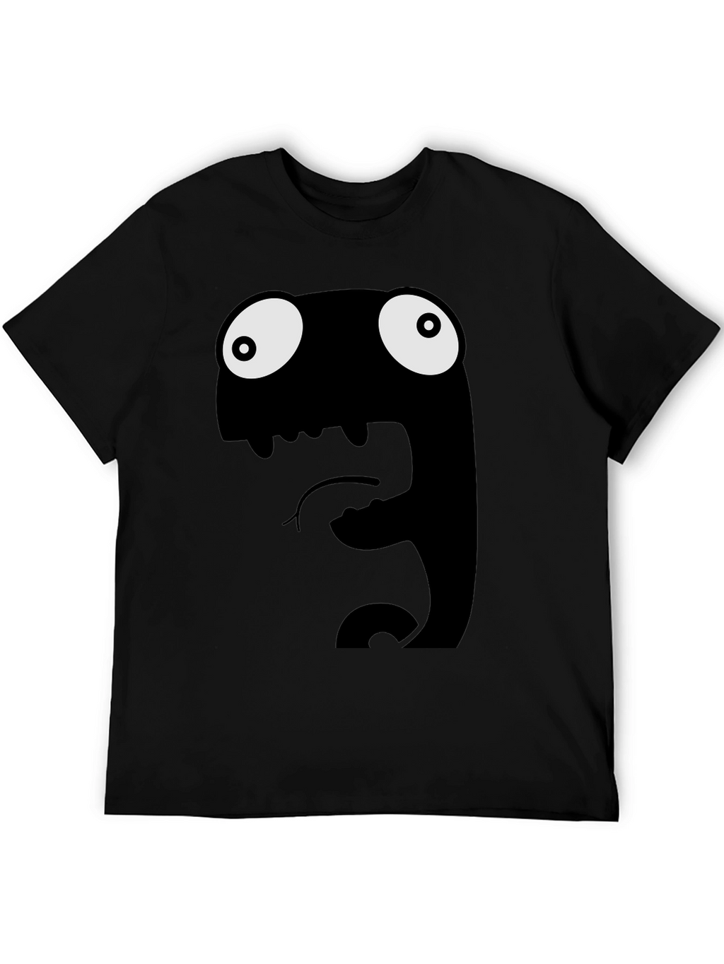 Funny Monster Graphic Black T-Shirt