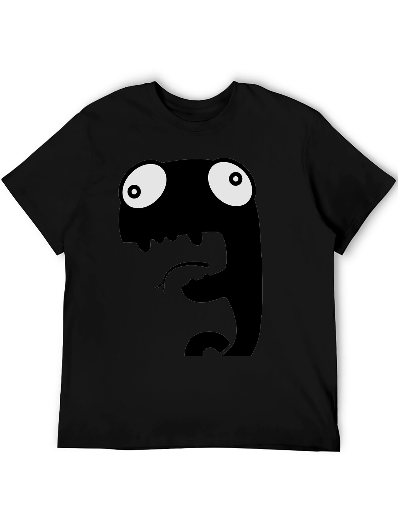 Funny Monster Graphic Black T-Shirt
