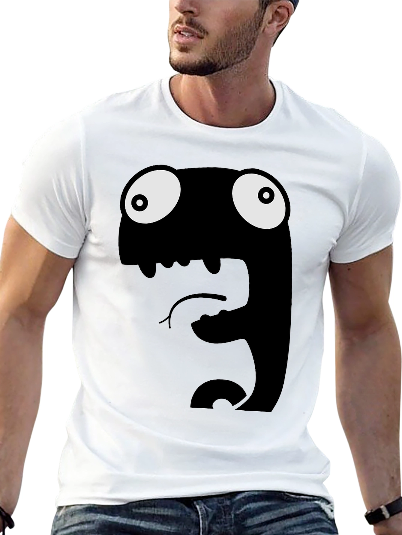 Funny Monster Graphic Black T-Shirt