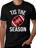 Tis The Season Football Plaid Graphic Tee