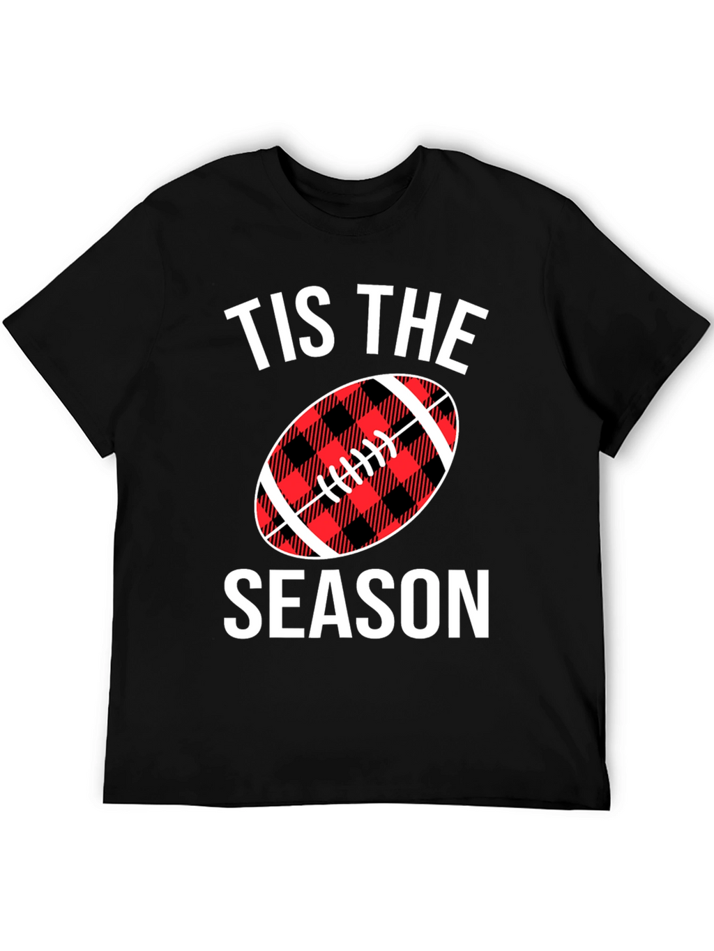 Tis The Season Football Plaid Graphic Tee