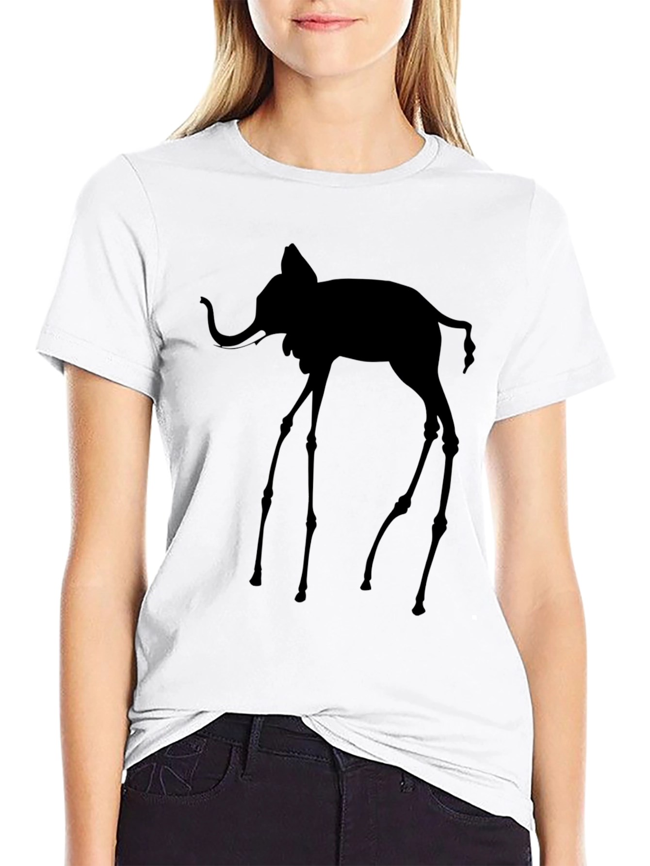 Abstract Elephant Silhouette Graphic T-Shirt