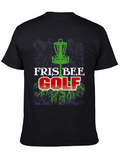 Frisbee Golf Graphic Tee - Black Cotton