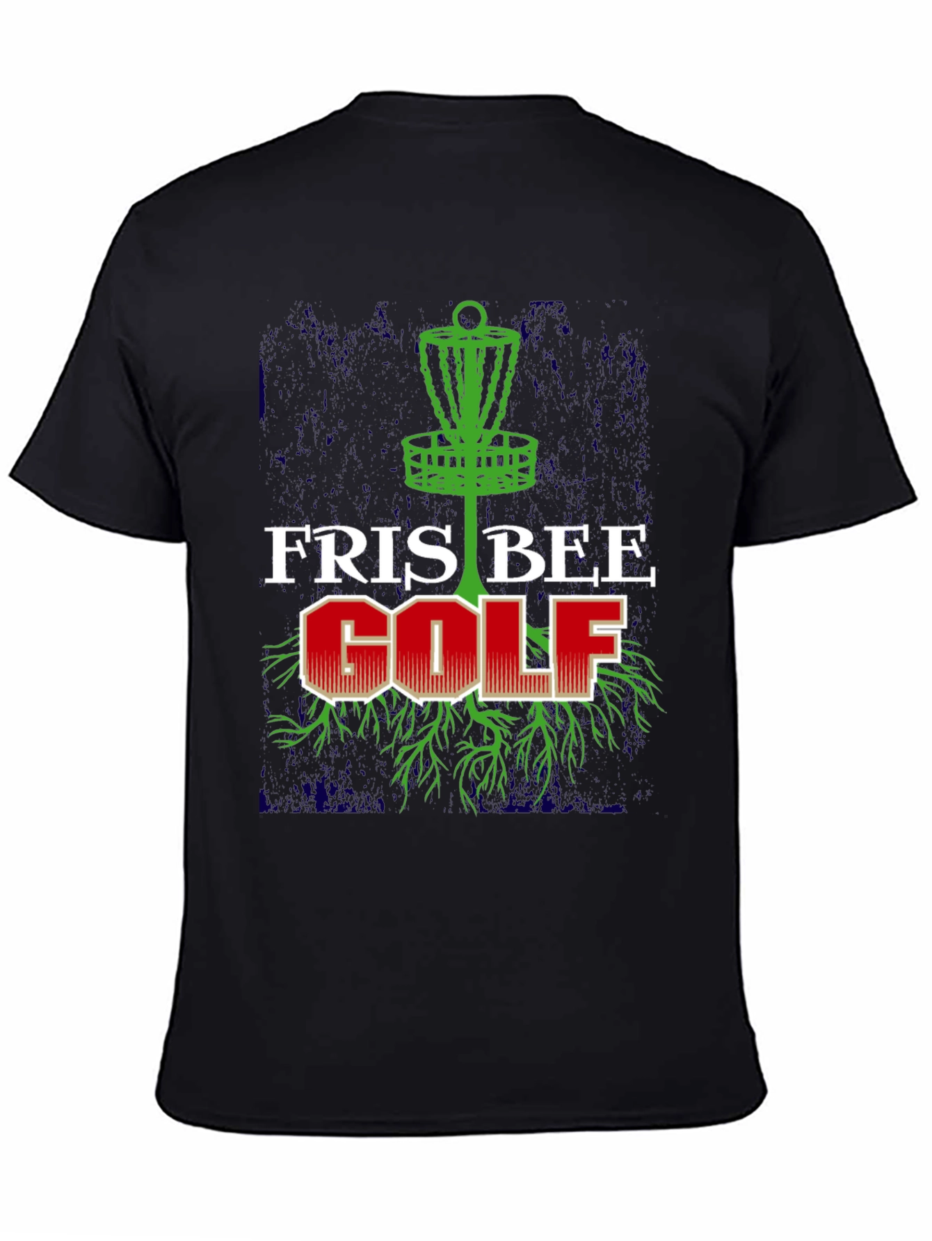 Frisbee Golf Graphic Tee - Black Cotton