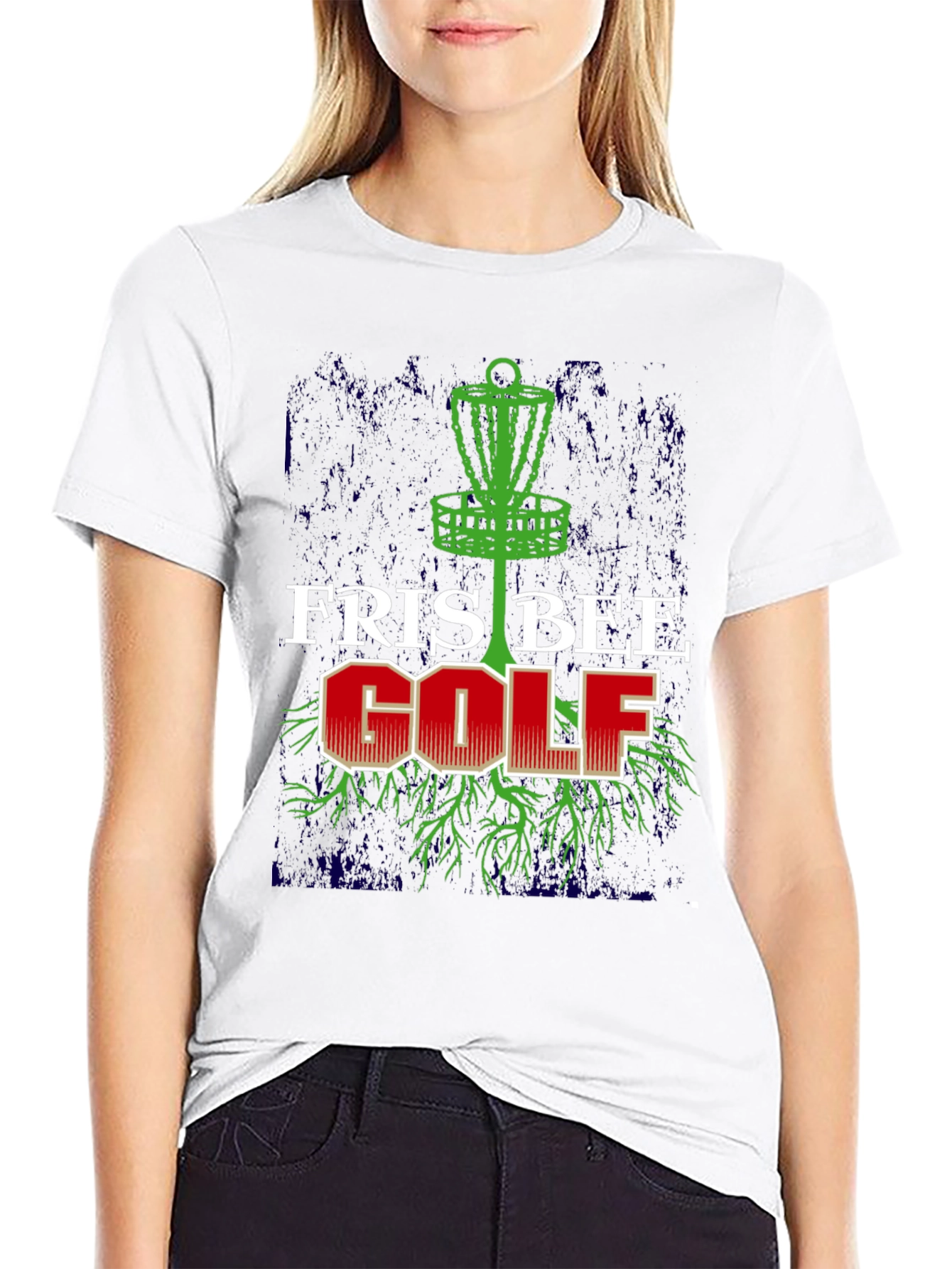 Frisbee Golf Graphic Tee - Black Cotton