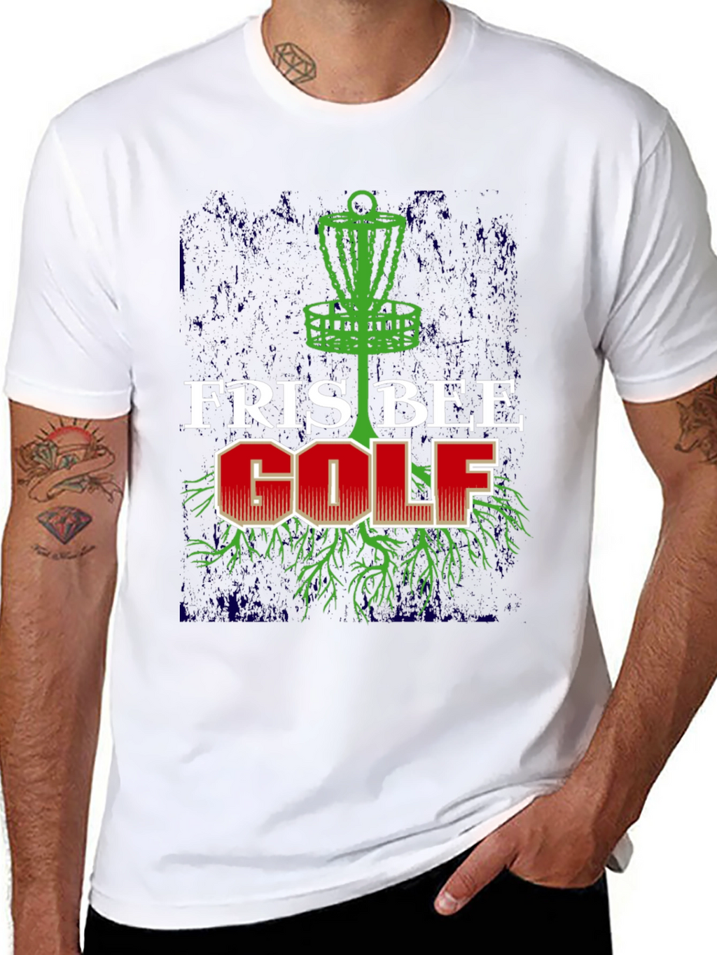 Frisbee Golf Graphic Tee - Black Cotton