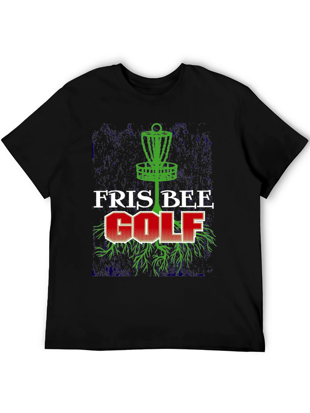 Frisbee Golf Graphic Tee - Black Cotton