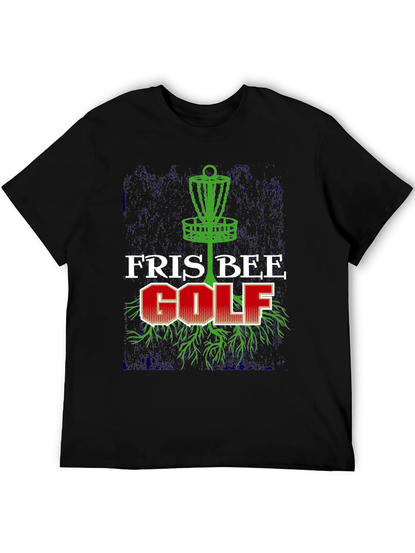 Frisbee Golf Graphic Tee - Black Cotton