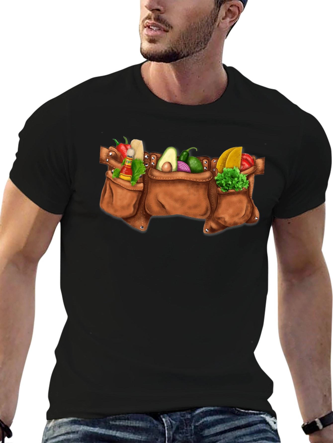 Taco Tool Belt Graphic Tee - Black Cotton T-Shirt