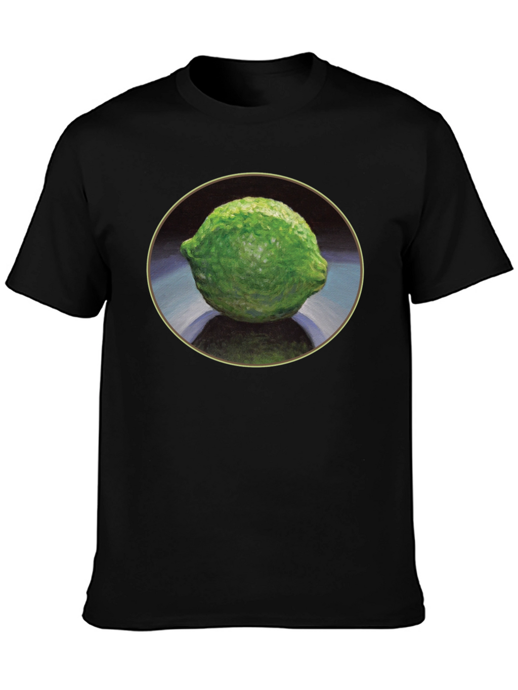 Lime Still Life Black T-Shirt