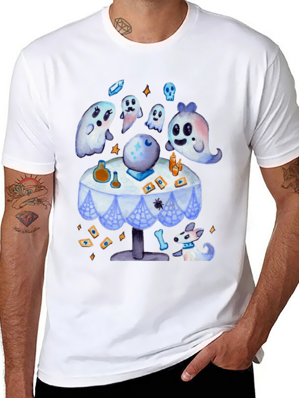 Spooky Cute Ghostly Fortune Teller Graphic Tee
