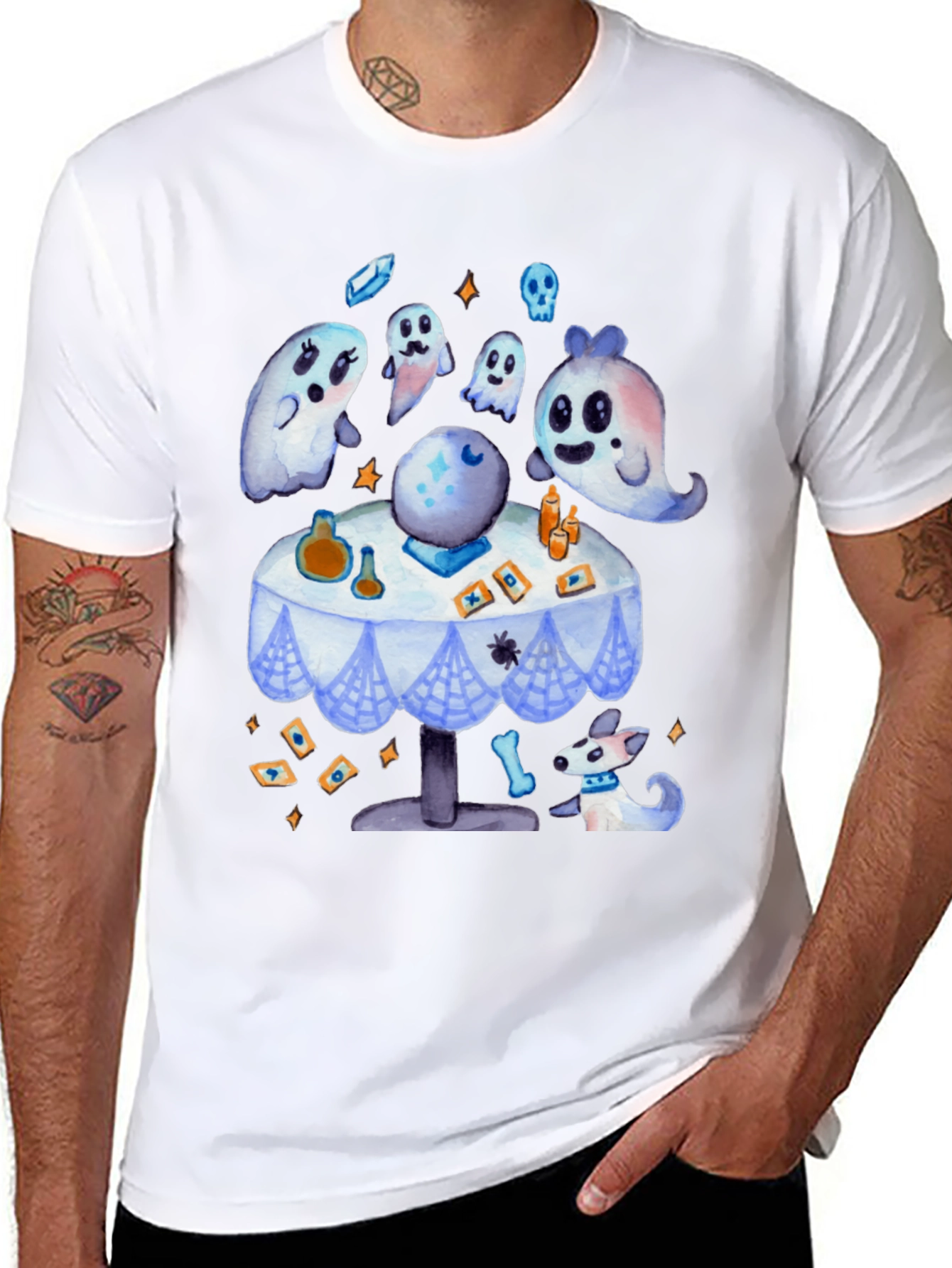 Spooky Cute Ghostly Fortune Teller Graphic Tee