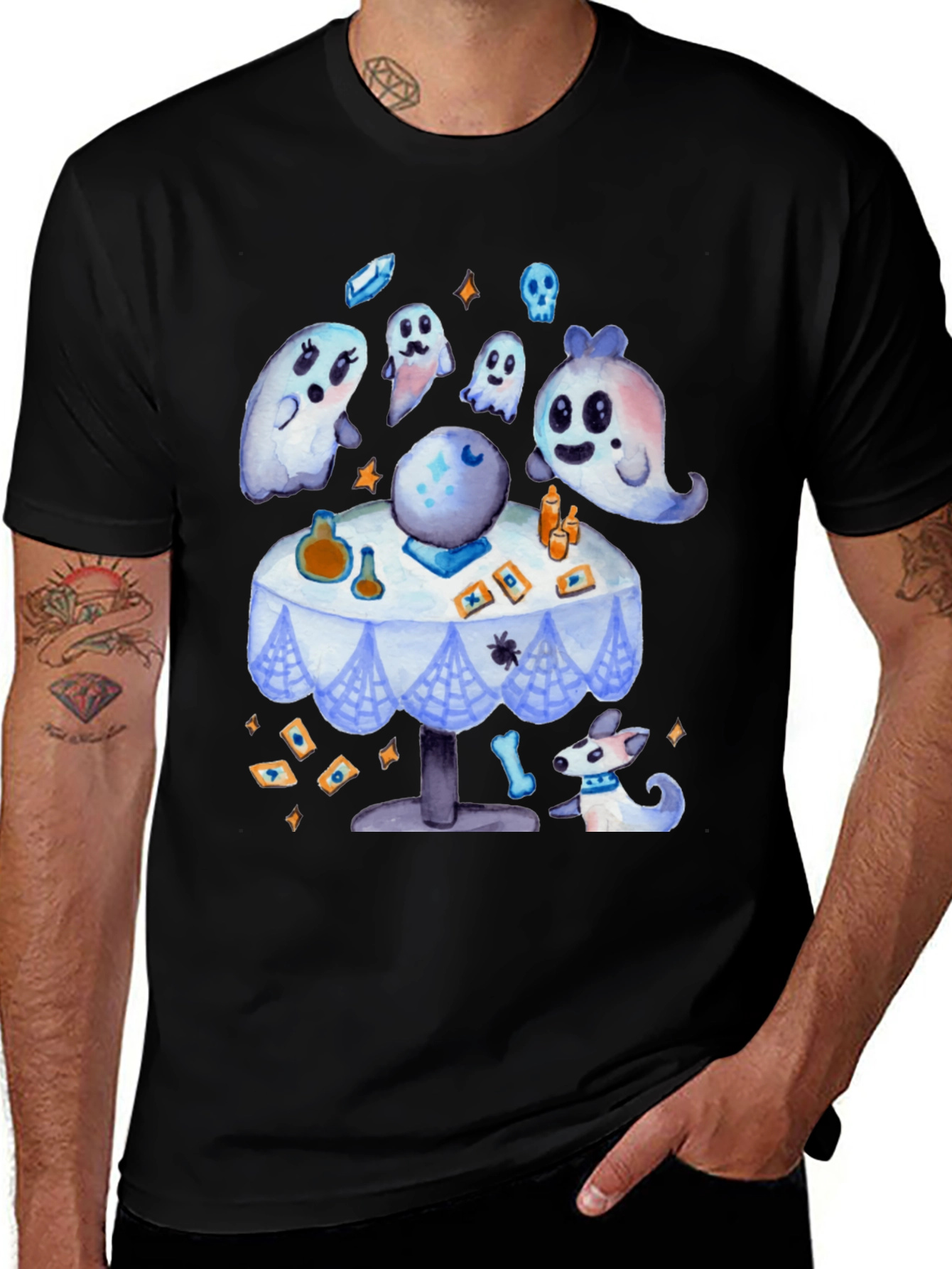 Spooky Cute Ghostly Fortune Teller Graphic Tee