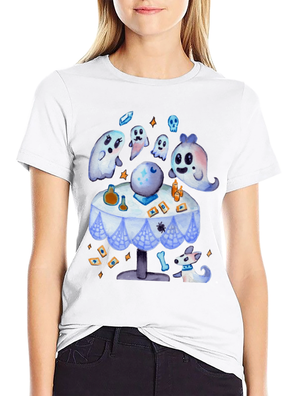 Spooky Cute Ghostly Fortune Teller Graphic Tee