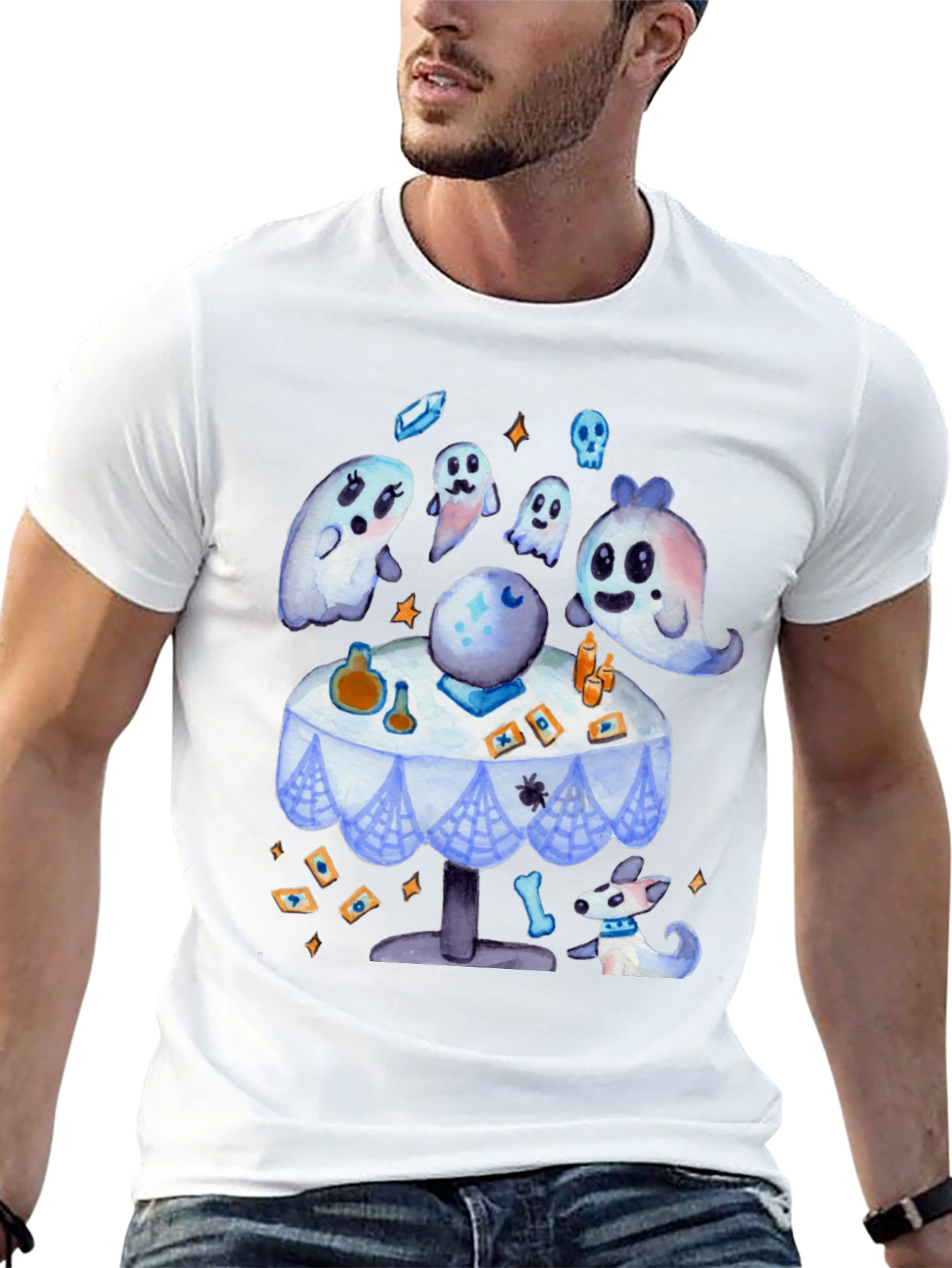 Spooky Cute Ghostly Fortune Teller Graphic Tee
