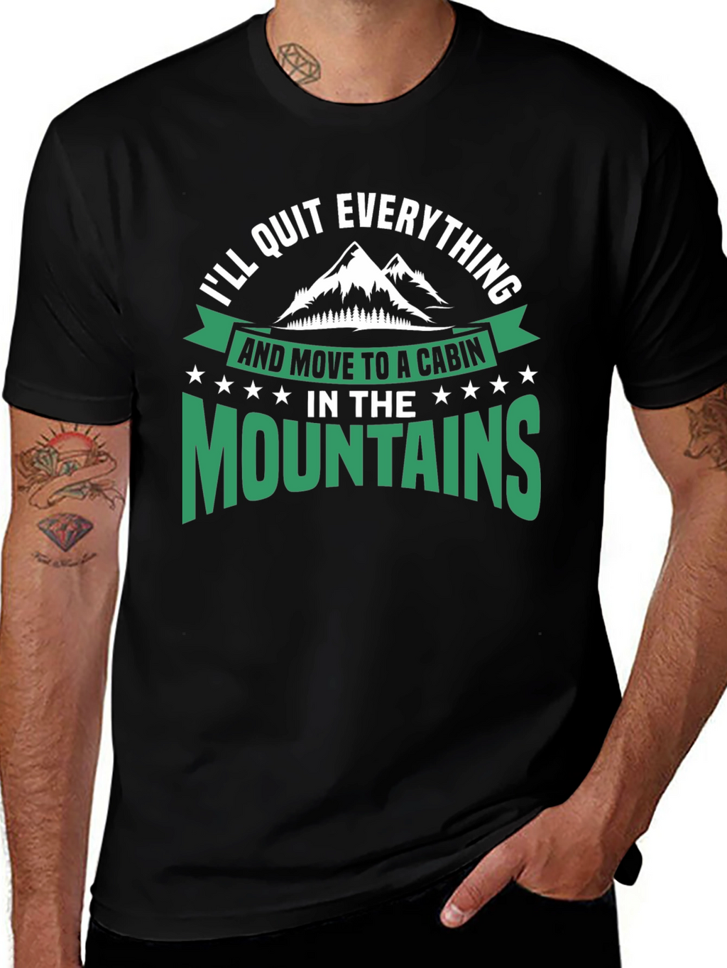 Cabin in the Mountains Graphic T-Shirt