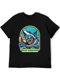 Stay Positive Shark Diver Graphic Tee - Black