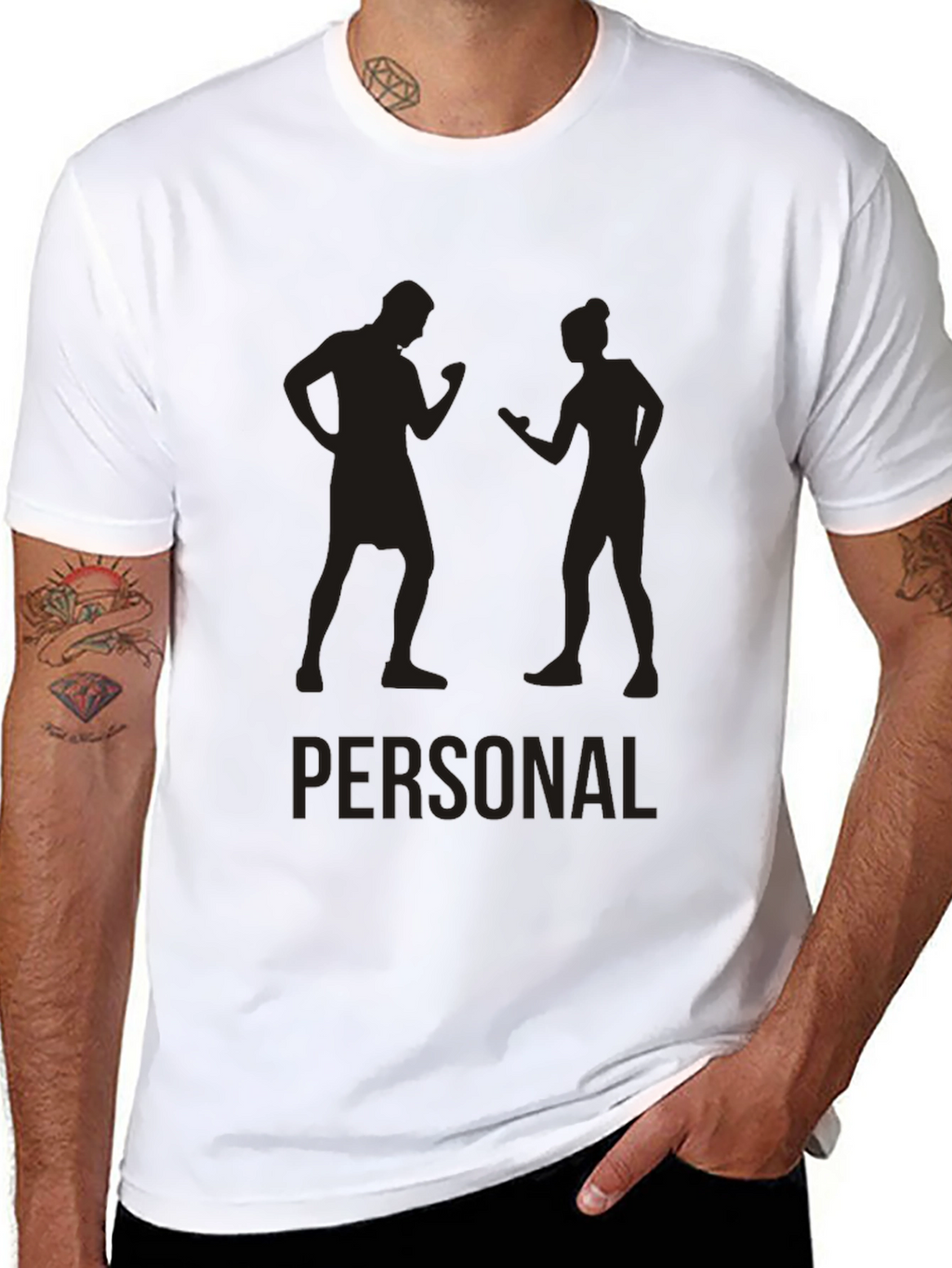Personal Trainer Silhouette Black Graphic Tee