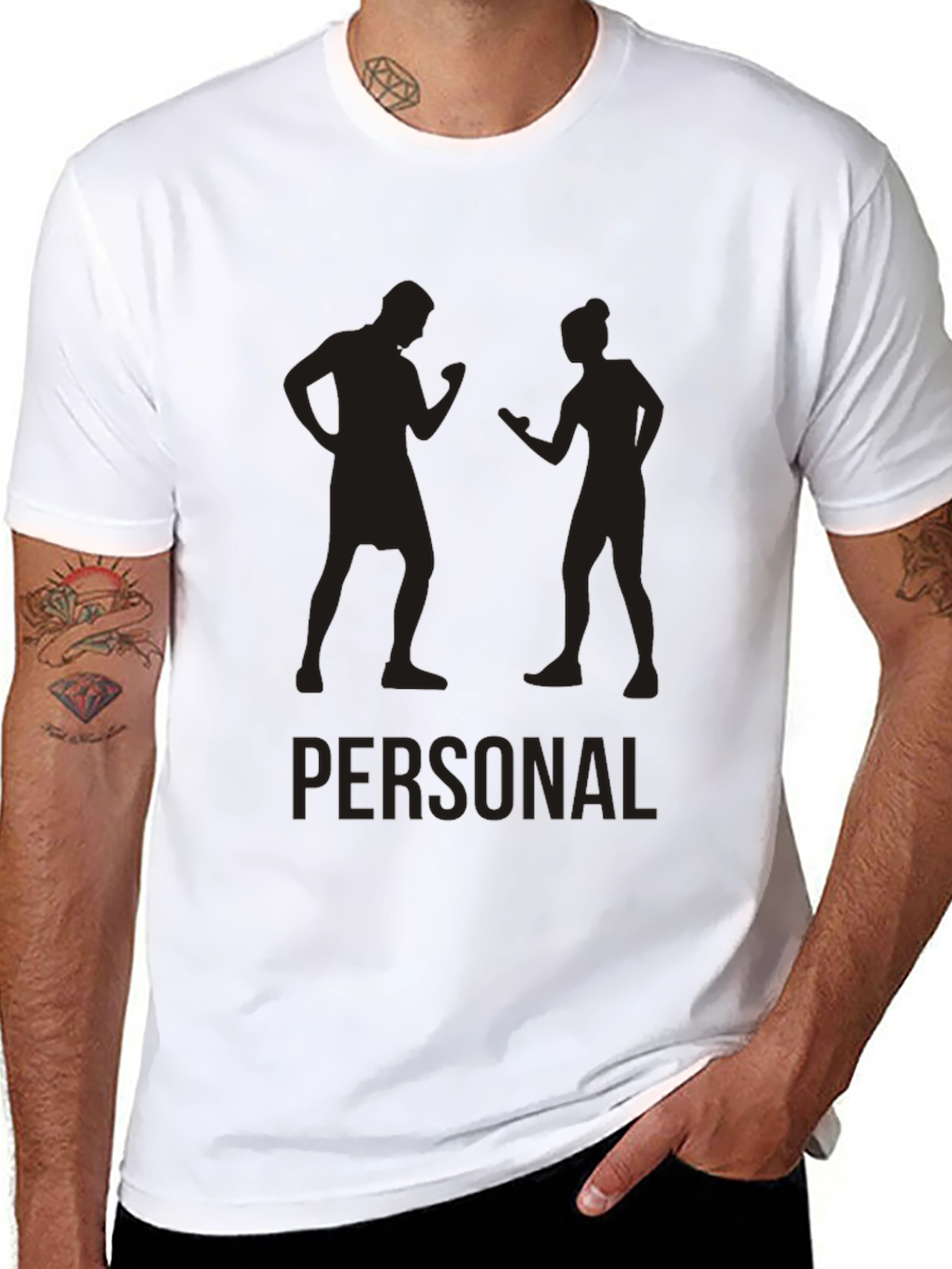Personal Trainer Silhouette Black Graphic Tee