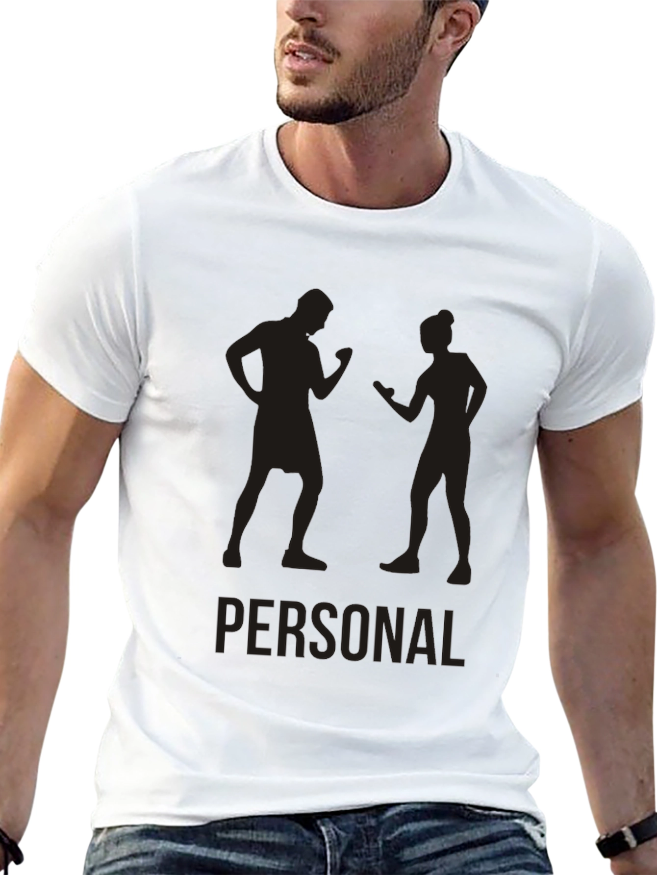 Personal Trainer Silhouette Black Graphic Tee