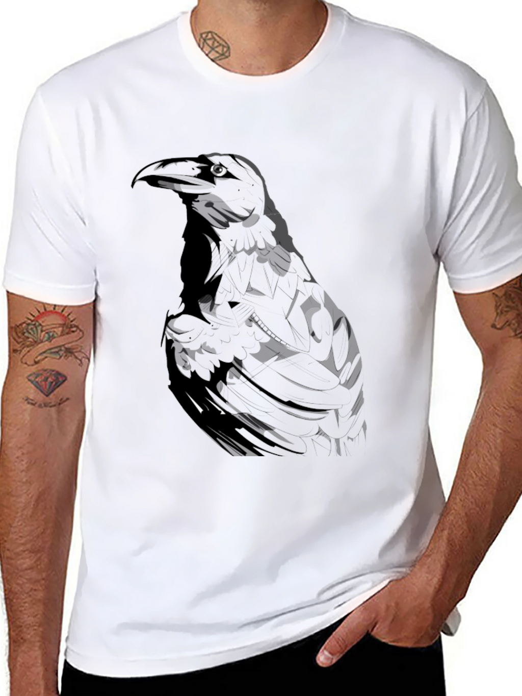 Raven Graphic Black T-Shirt