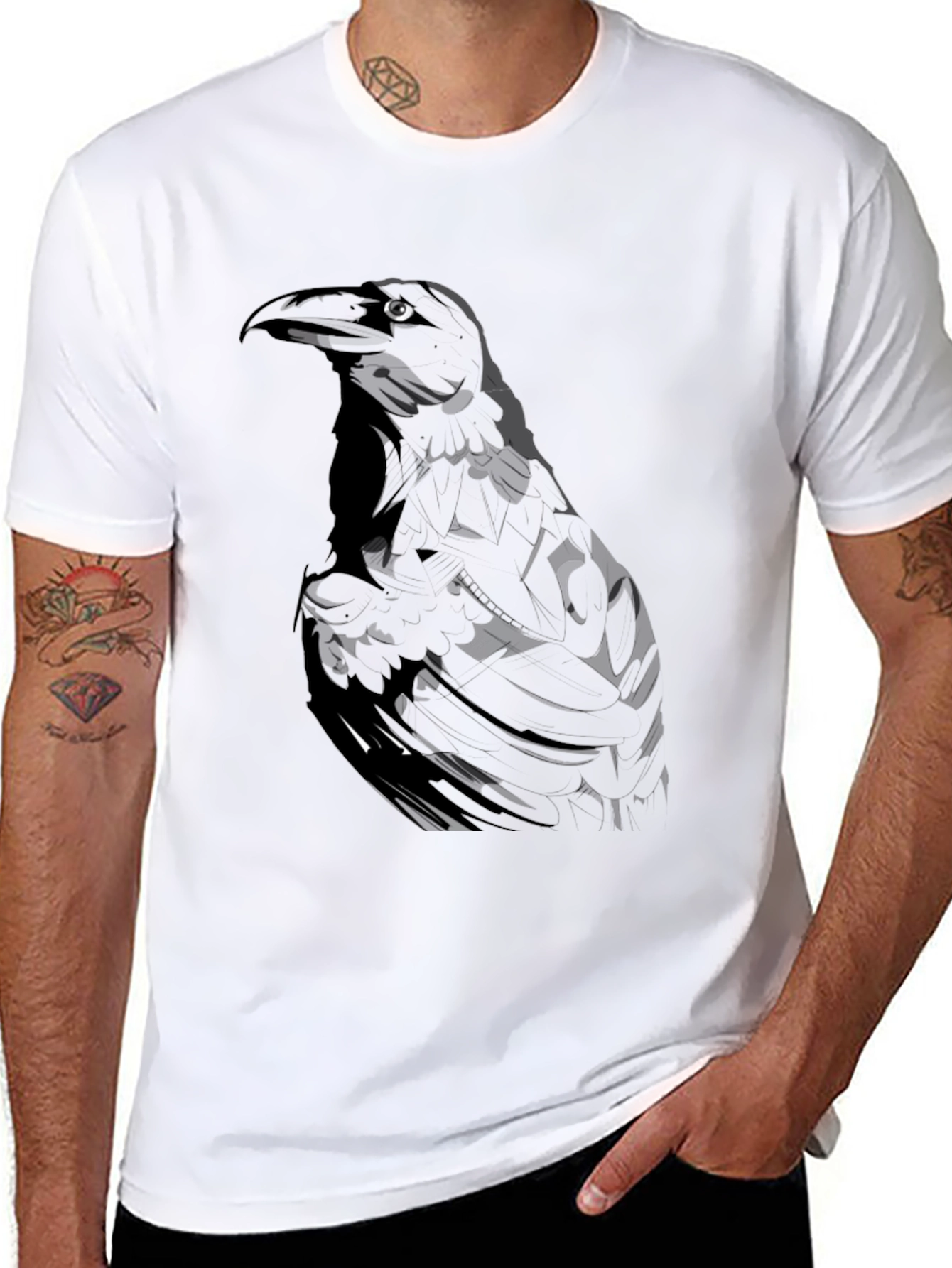Raven Graphic Black T-Shirt
