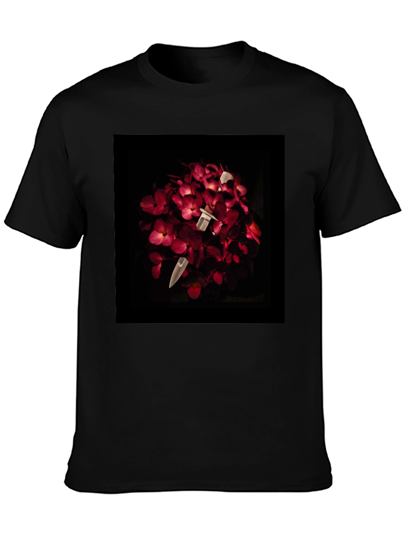Floral Dagger Tee - Edgy & Unique Style