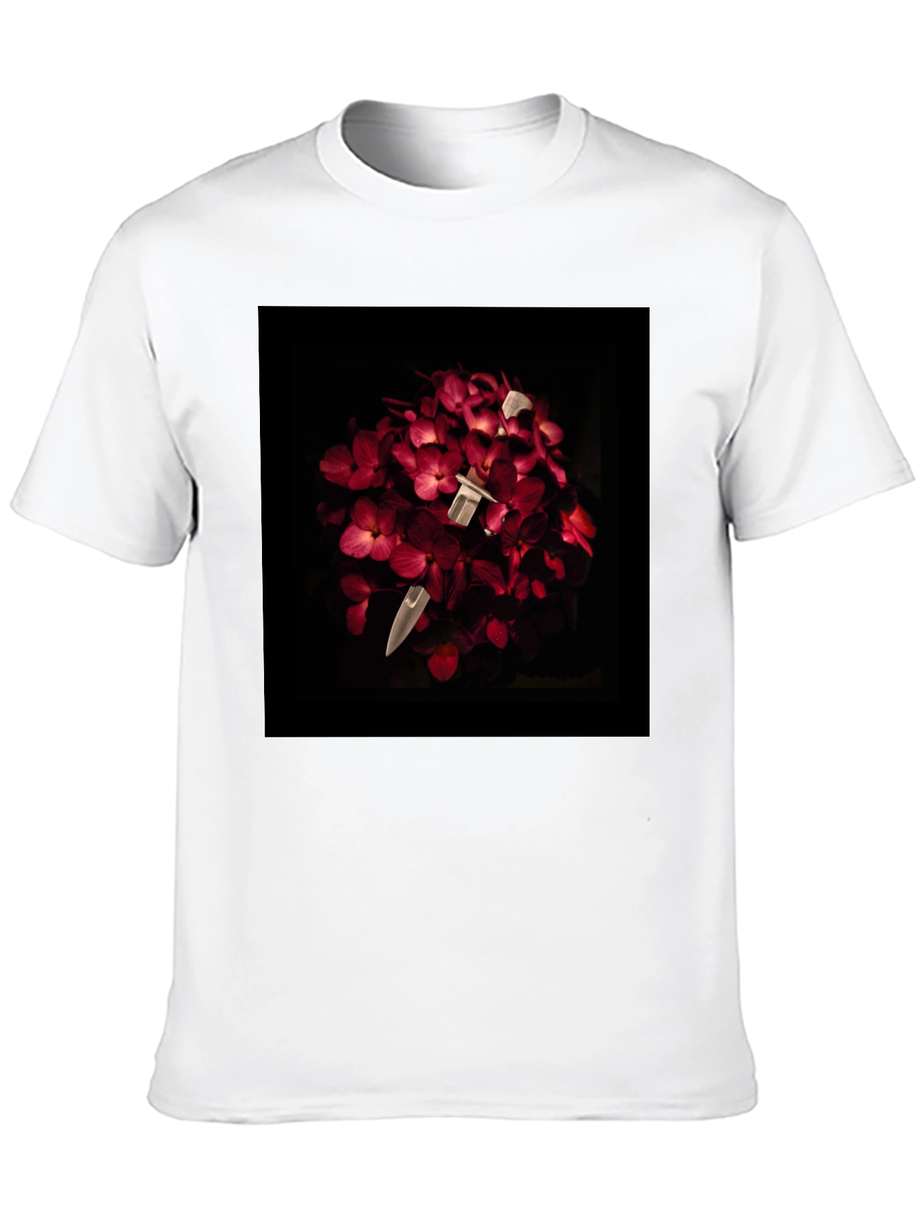 Floral Dagger Tee - Edgy & Unique Style