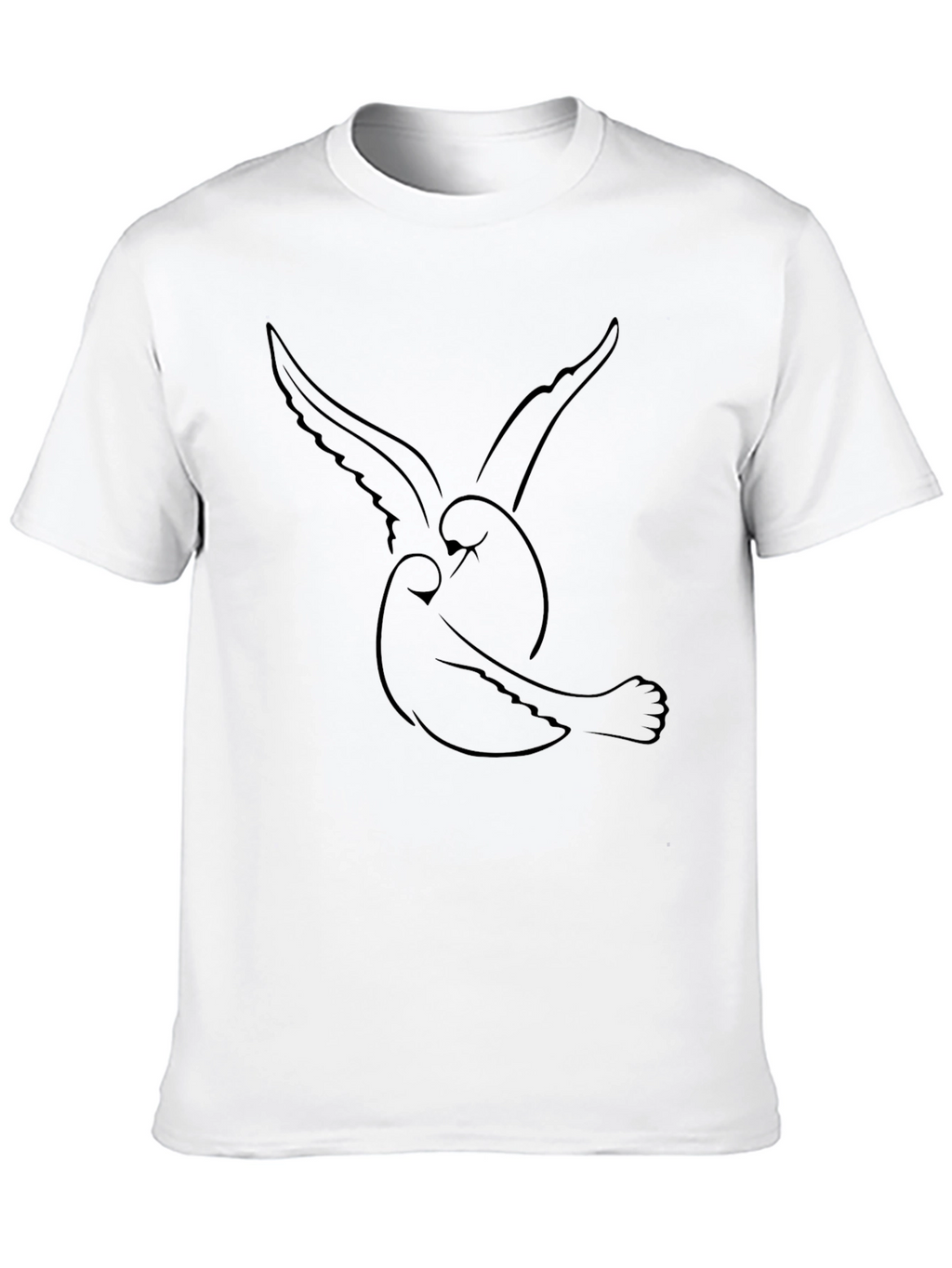 Modern Bird Graphic Black T-Shirt