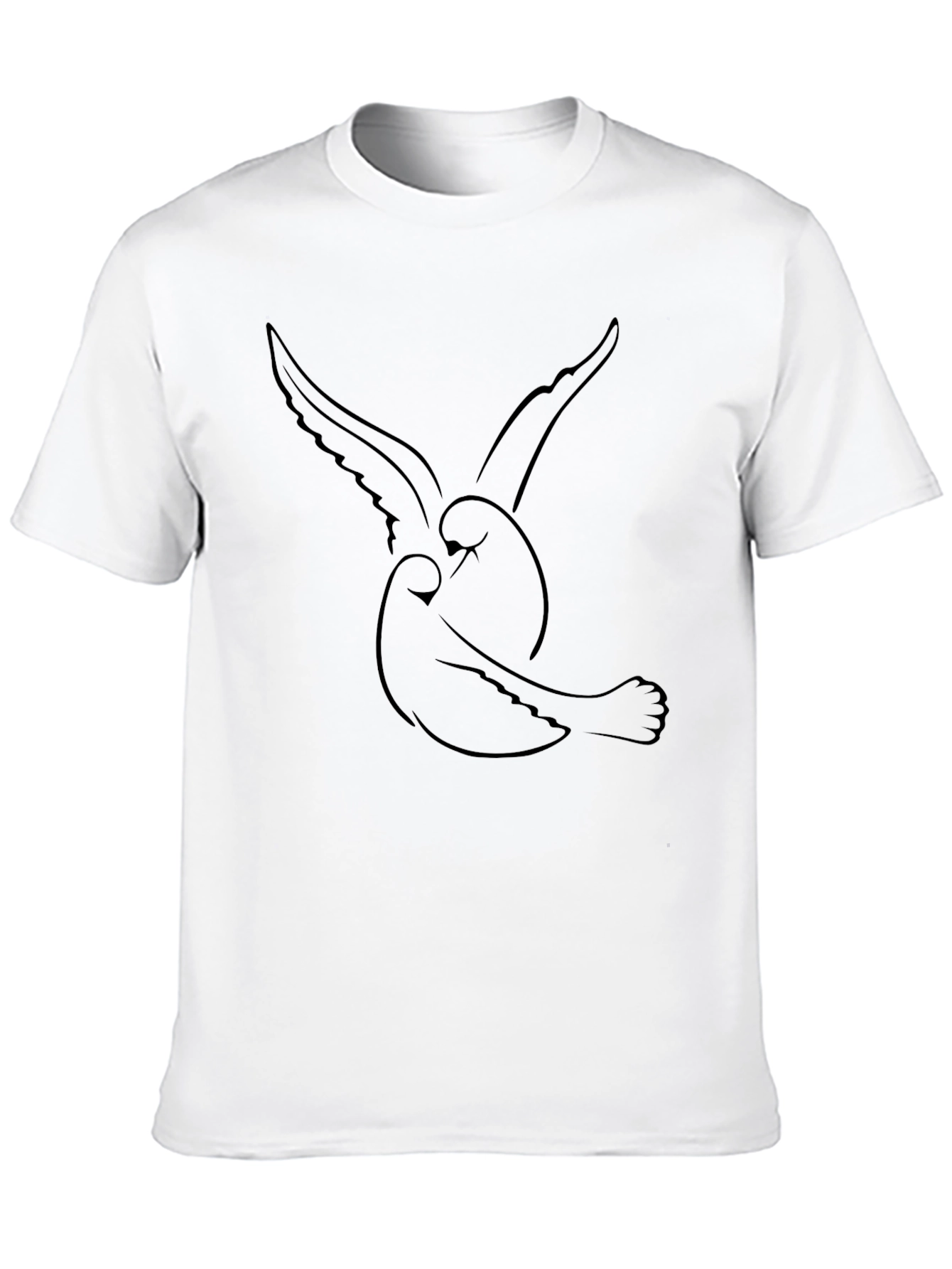 Modern Bird Graphic Black T-Shirt