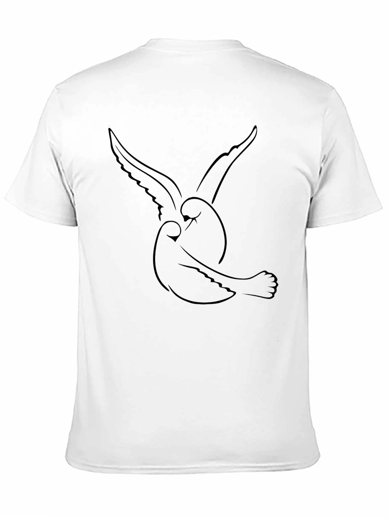 Modern Bird Graphic Black T-Shirt