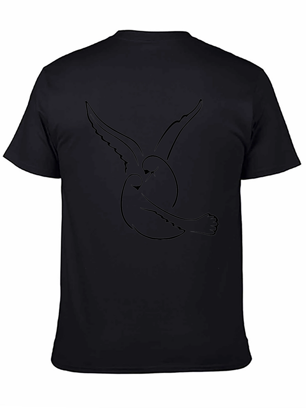 Modern Bird Graphic Black T-Shirt