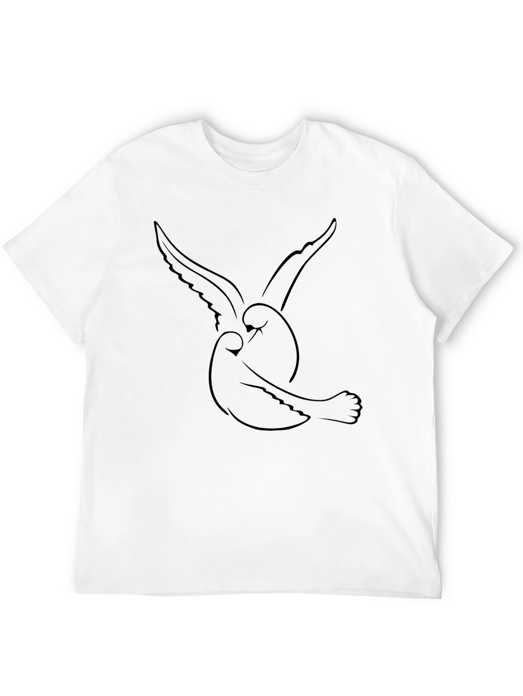 Modern Bird Graphic Black T-Shirt