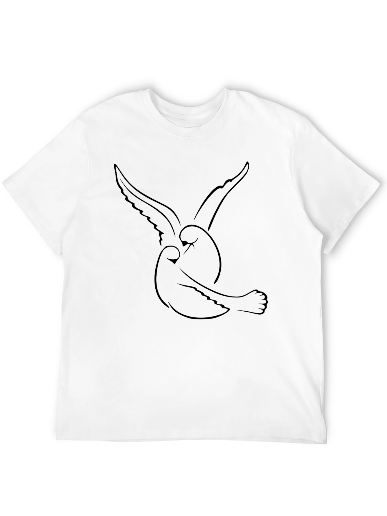 Modern Bird Graphic Black T-Shirt