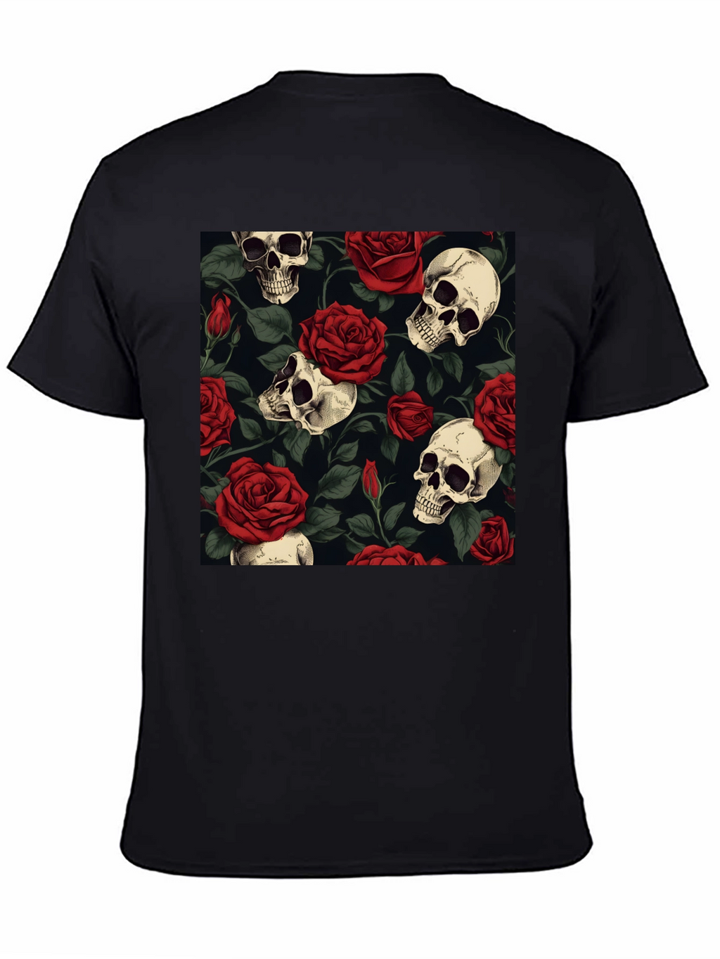 Skull & Roses Graphic Tee - Bold Edgy Style
