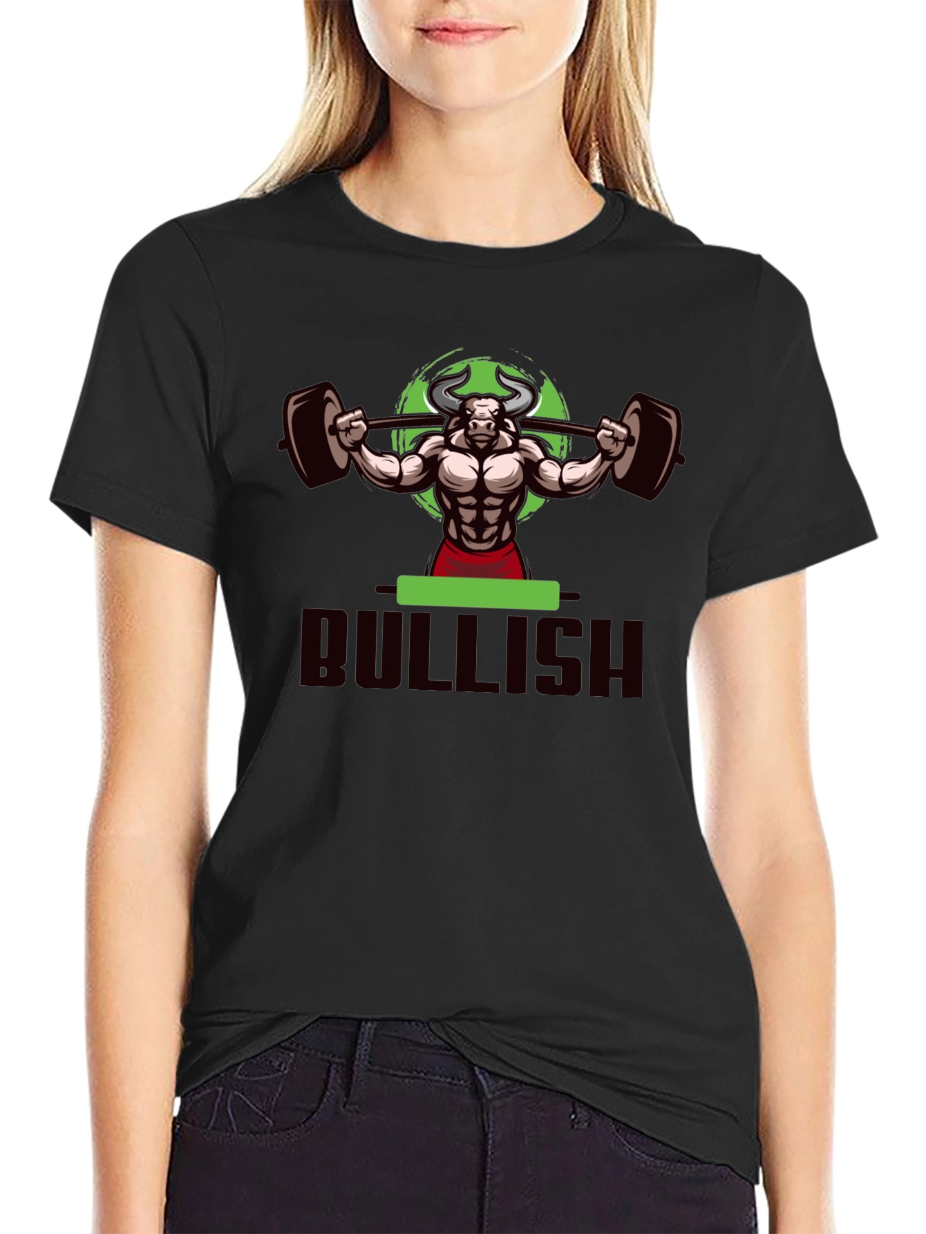 Bullish Weightlifting T-Shirt - Black Cotton Gym Tee