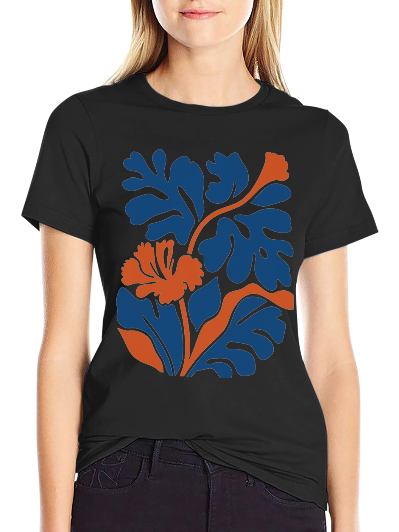 Botanical Graphic Tee - Modern Black T-Shirt