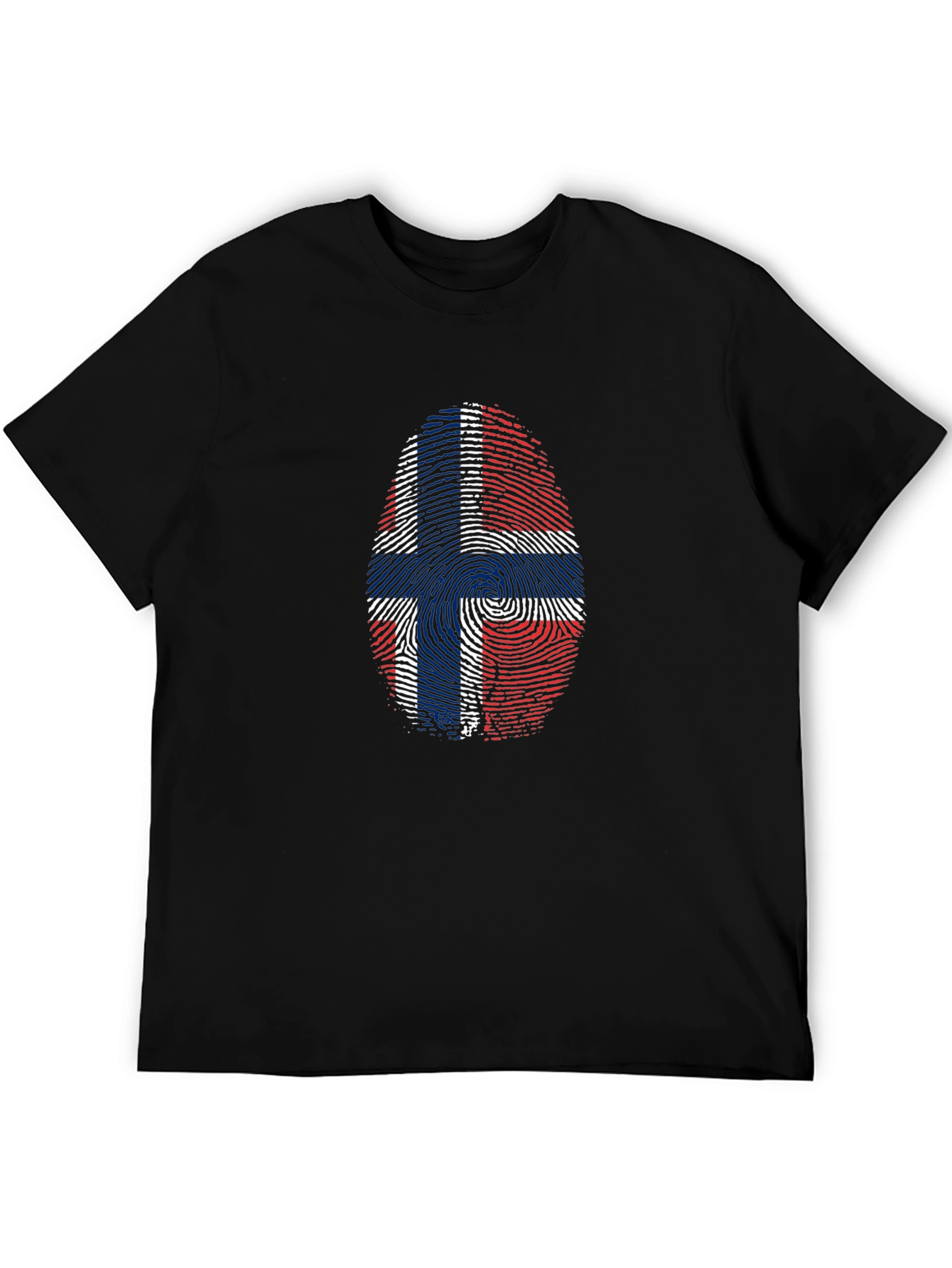 Norway Fingerprint Flag Graphic Tee - Black