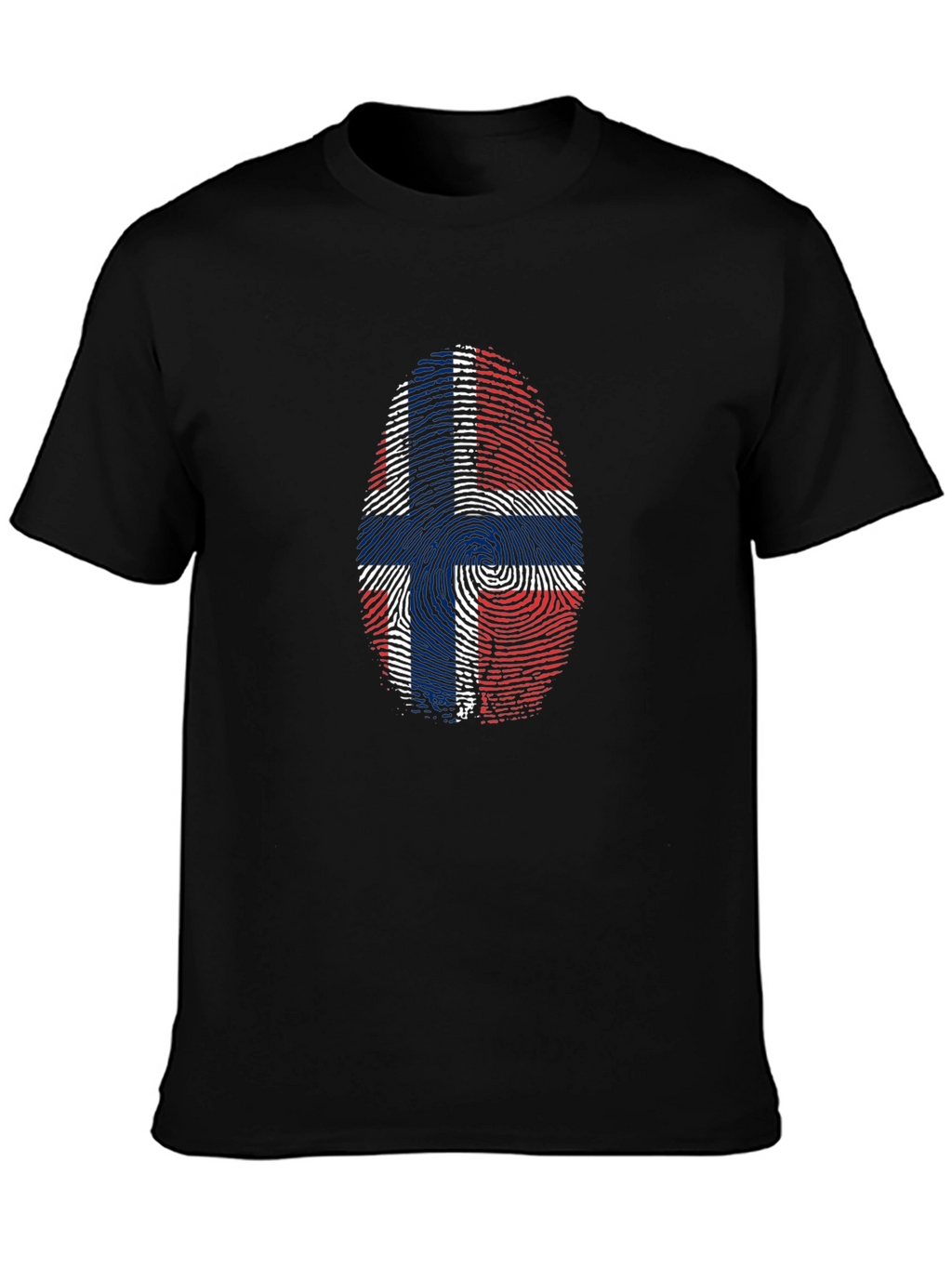 Norway Fingerprint Flag Graphic Tee - Black