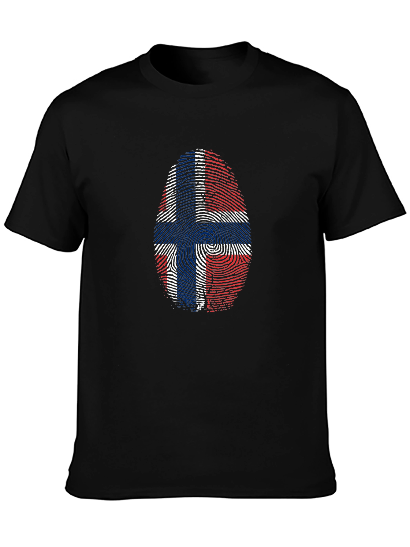 Norway Fingerprint Flag Graphic Tee - Black